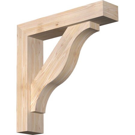 Ekena Millwork Funston Block Smooth Bracket w/ Offset Brace, Douglas Fir, 5 1/2"W x 26"D x 26"H BKT0604X26X26FST05SDF
